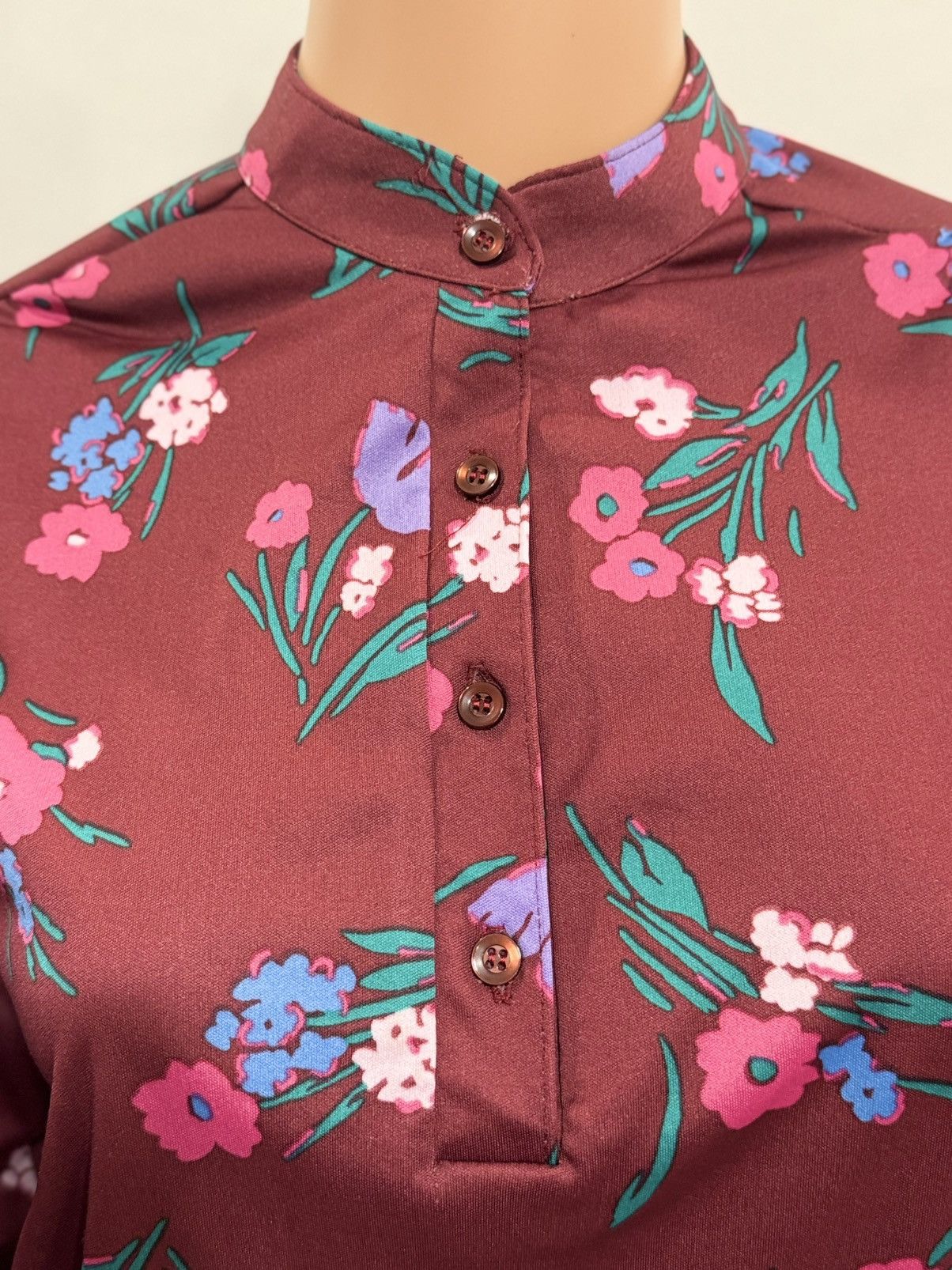 Vintage 1970’s Floral Print Shirt Size S / US 4 / IT 40 - 2 Thumbnail
