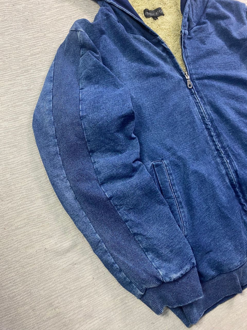If Six Was Nine × In The Attic × Le Grande Bleu (L.G.B.) In The Attic Indigo Wash Sherpa Lined Zip Hoodie Size US L / EU 52-54 / 3 - 4 Thumbnail