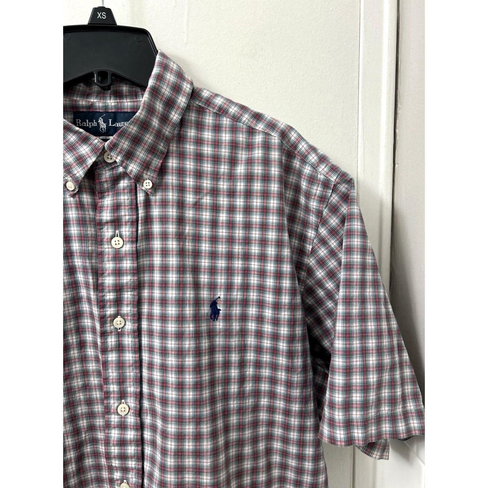 Polo Ralph Lauren VTG Ralph Lauren Shirt Mens Large Red Plaid Classic Fit Button Down Logo S/S Size US L / EU 52-54 / 3 - 4 Thumbnail