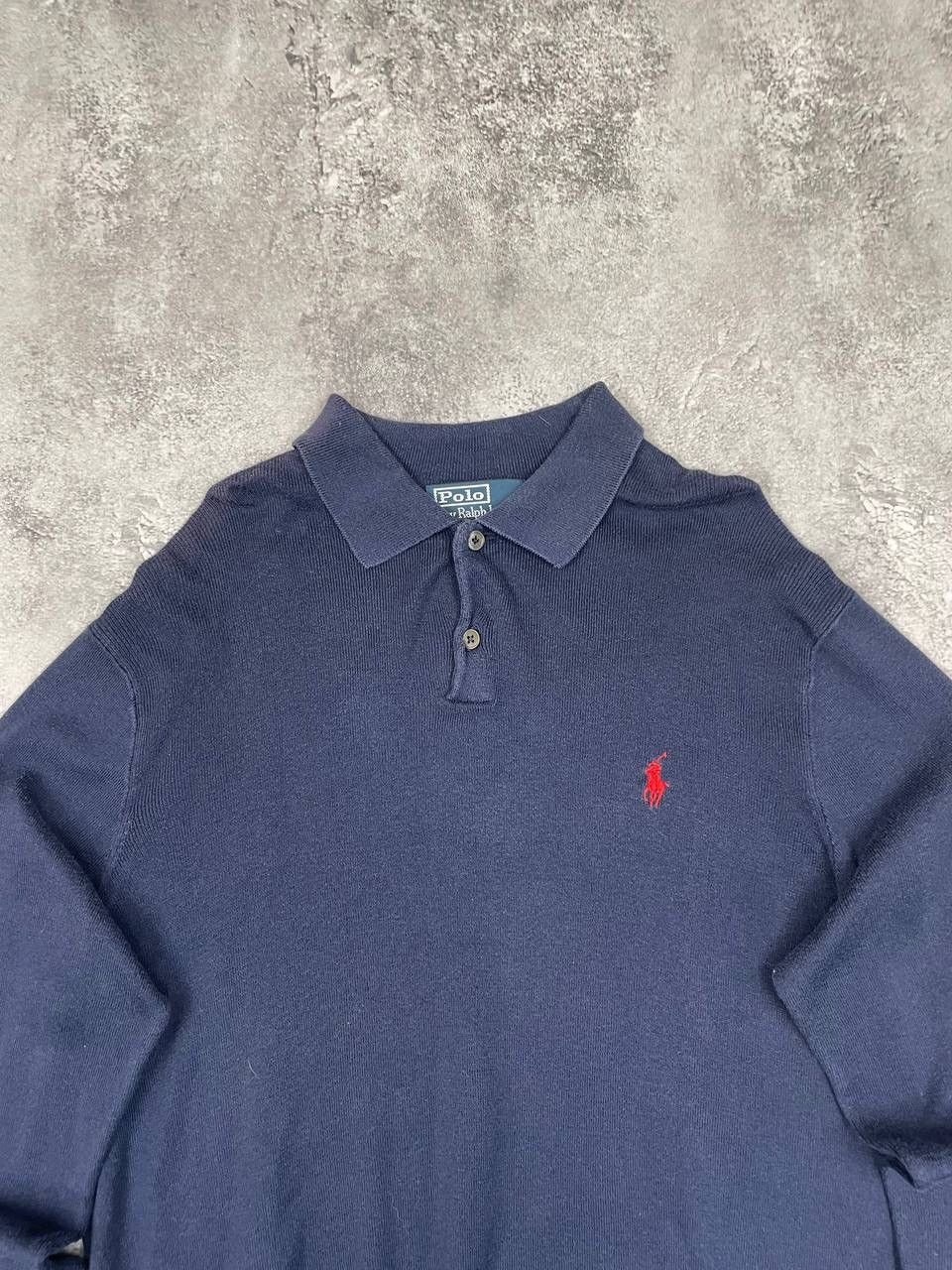 Polo Ralph Lauren Polo Ralph Lauren Men Knit Polo Sweater Classic Fit Navy Size US M / EU 48-50 / 2 - 2 Thumbnail