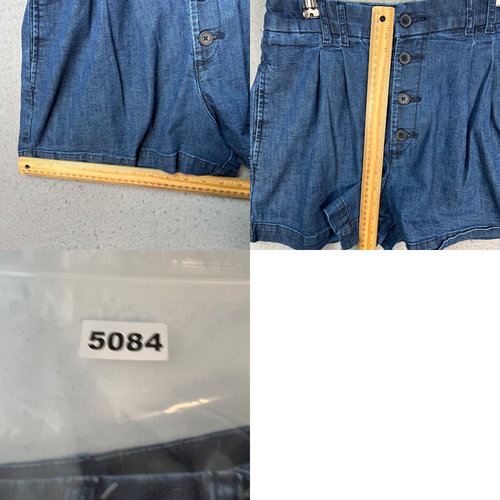 Gap Gap x Doen Womens Bermuda Shorts 4R Denim Button-Front High Waist Blue 27 in / 4R / Adult Womens Size 27 / 4R Bermuda Shorts Blue Womens Gap x Doen Size 27" / US 4 / IT 40 - 8 Thumbnail