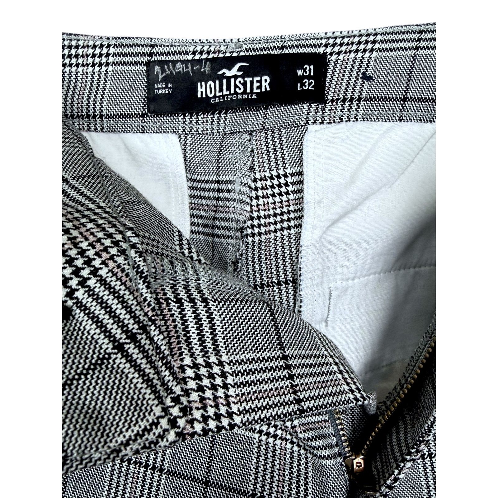 Hollister Hollister Skinny Windowpane Check Chino Gray Pants 31x32 Size US 31 - 2 Thumbnail