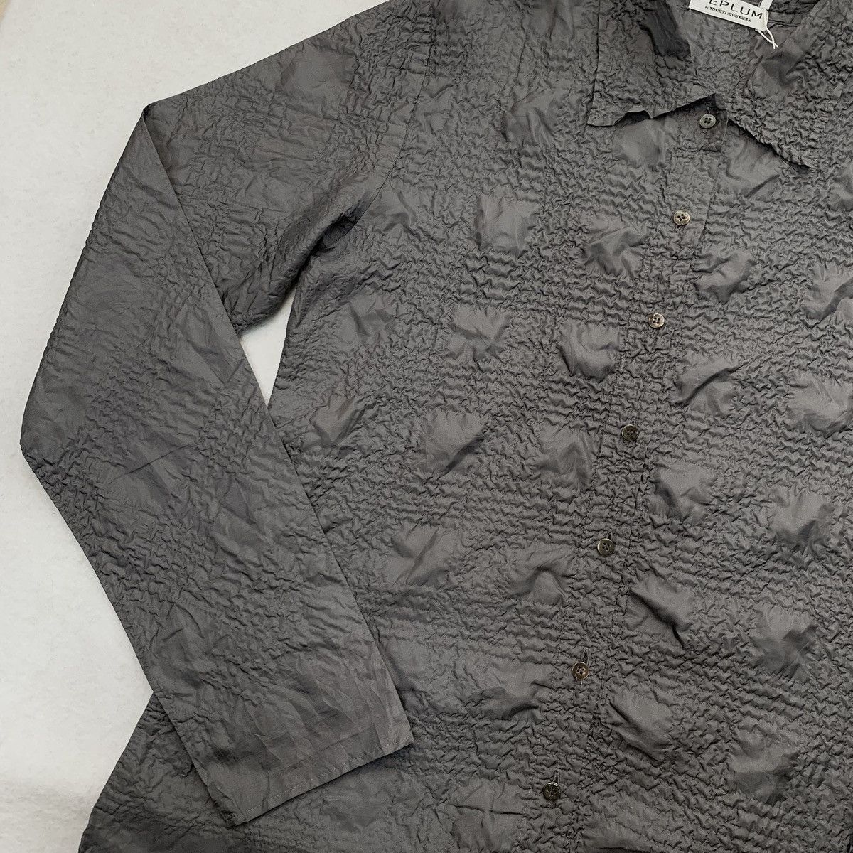 Other Peplum Yoshiki Hishinuma Textured Crinkle Button Up Shirt Size US L / EU 52-54 / 3 - 3 Thumbnail
