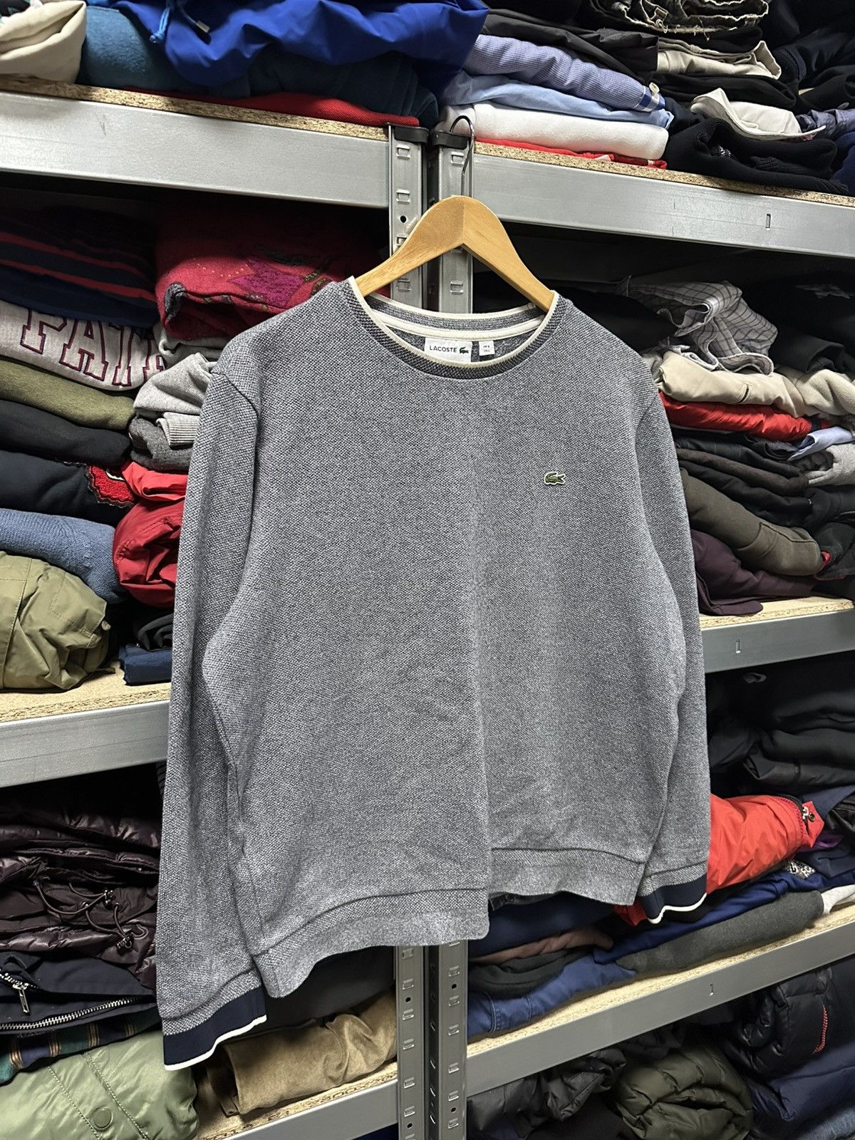 Lacoste Vintage Lacoste Sweatshirt Basic Logo Grey Luxury Old Money Size US L / EU 52-54 / 3 - 3 Thumbnail