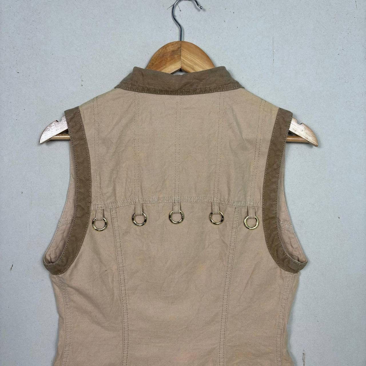 Fendi Vintage 90s Fendi Jeans Beige Safari Vest Gold Rings IT 42 Size M / US 6-8 / IT 42-44 - 4 Thumbnail