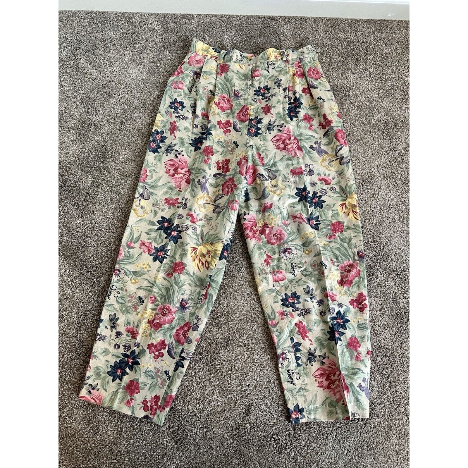 Talbots Talbots Vtg Women's 16 Pleated Pants LINEN Cottagecore Size 38" / US 16 / IT 52 - 1 Thumbnail