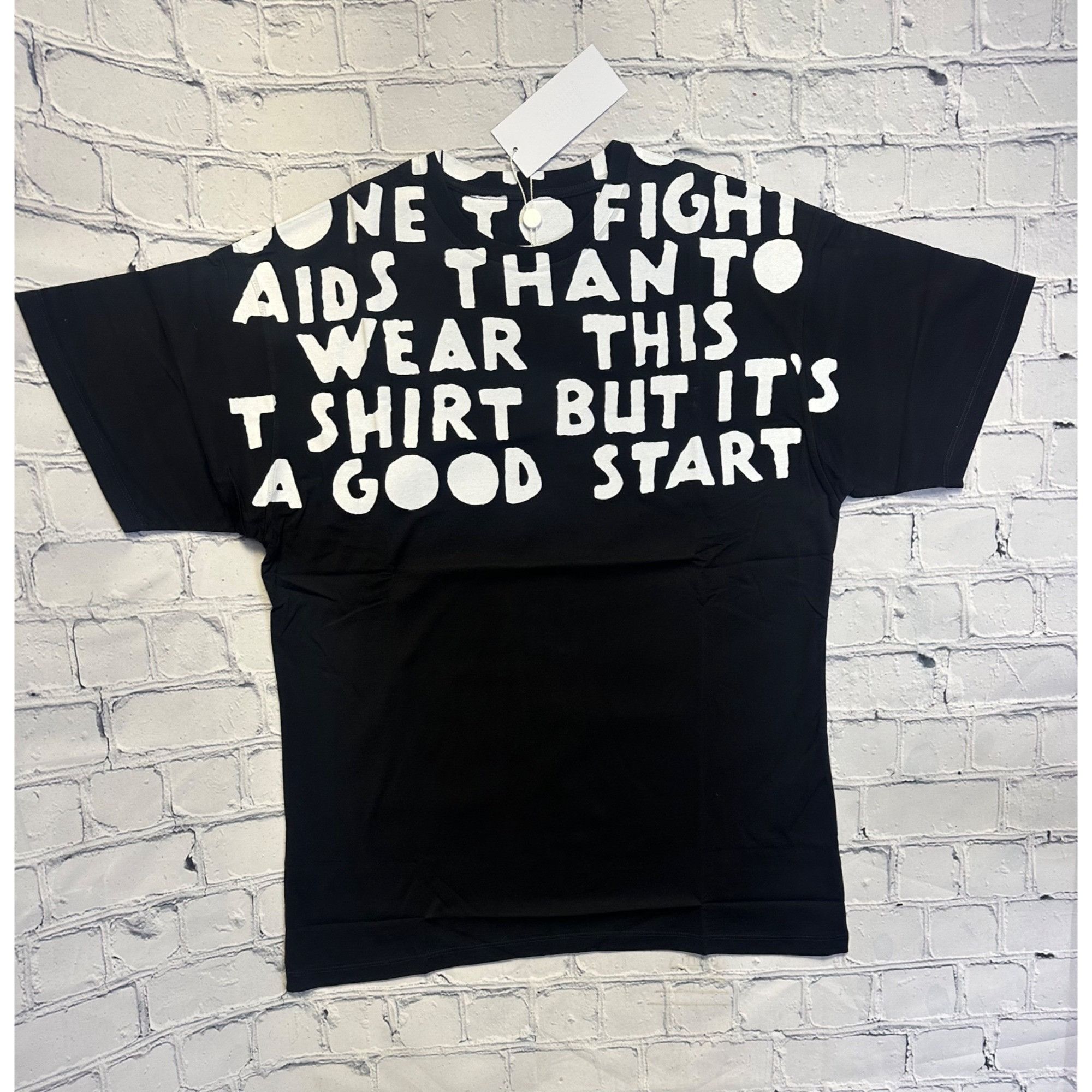 image of Mm6 Maison Margiela Aids Jersey T-Shirt in Black, Men's (Size XS)