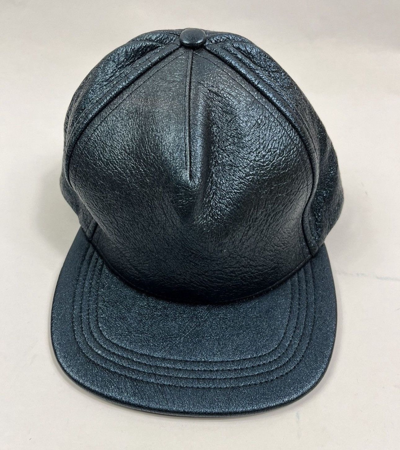 Cast Of Vices Metallic Blue Leather Cap Size ONE SIZE - 1 Thumbnail