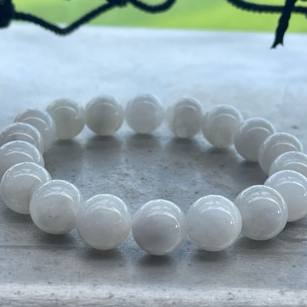 Other White Moonstone beaded bracelet 7” crystal healing beads 10m Size ONE SIZE - 13 Thumbnail