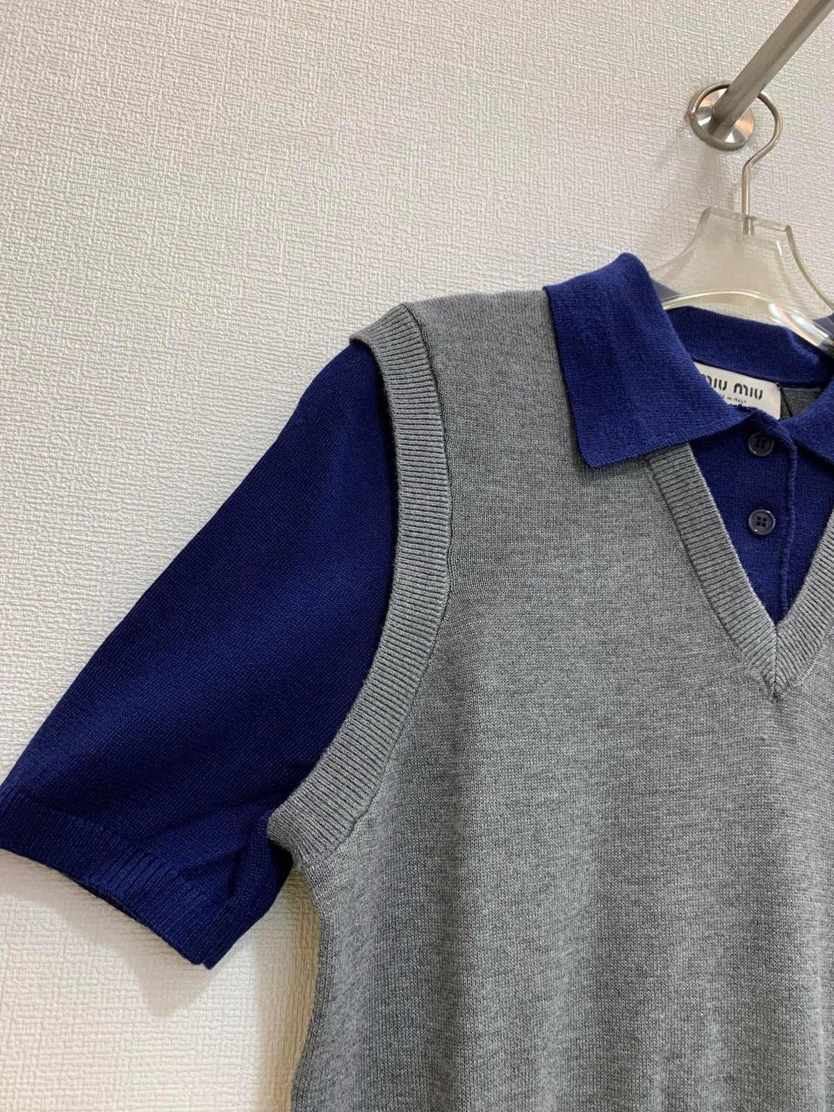 Miu Miu MIU MIU Wool short-sleeved knitted sweater Size S / US 4 / IT 40 - 2 Thumbnail