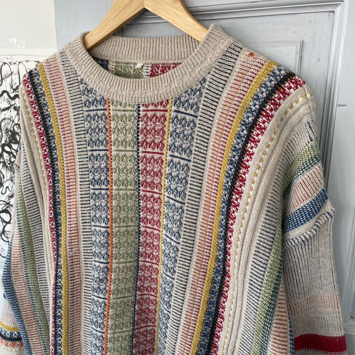 Designer × Vintage Vintage Coogi style Knit Sweater Avantgarde Y2k size M Size US L / EU 52-54 / 3 - 7 Thumbnail
