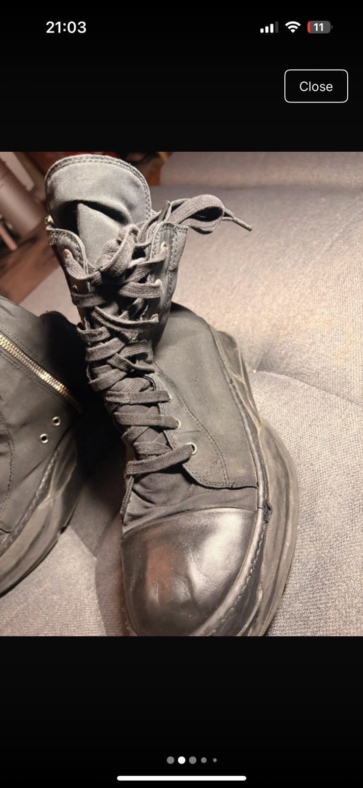 Rick Owens Drkshdw Rick Owens Drkshdw Army Abstract Boots Black
