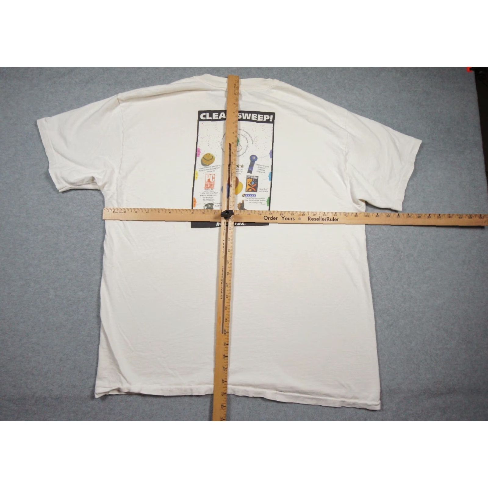 Hanes VINTAGE TurboTax Shirt Hanes T-Shirt Mens XL White 90s Graphic Print Promo Crew Neck Mens Size US XL / EU 56 / 4 - 7 Thumbnail