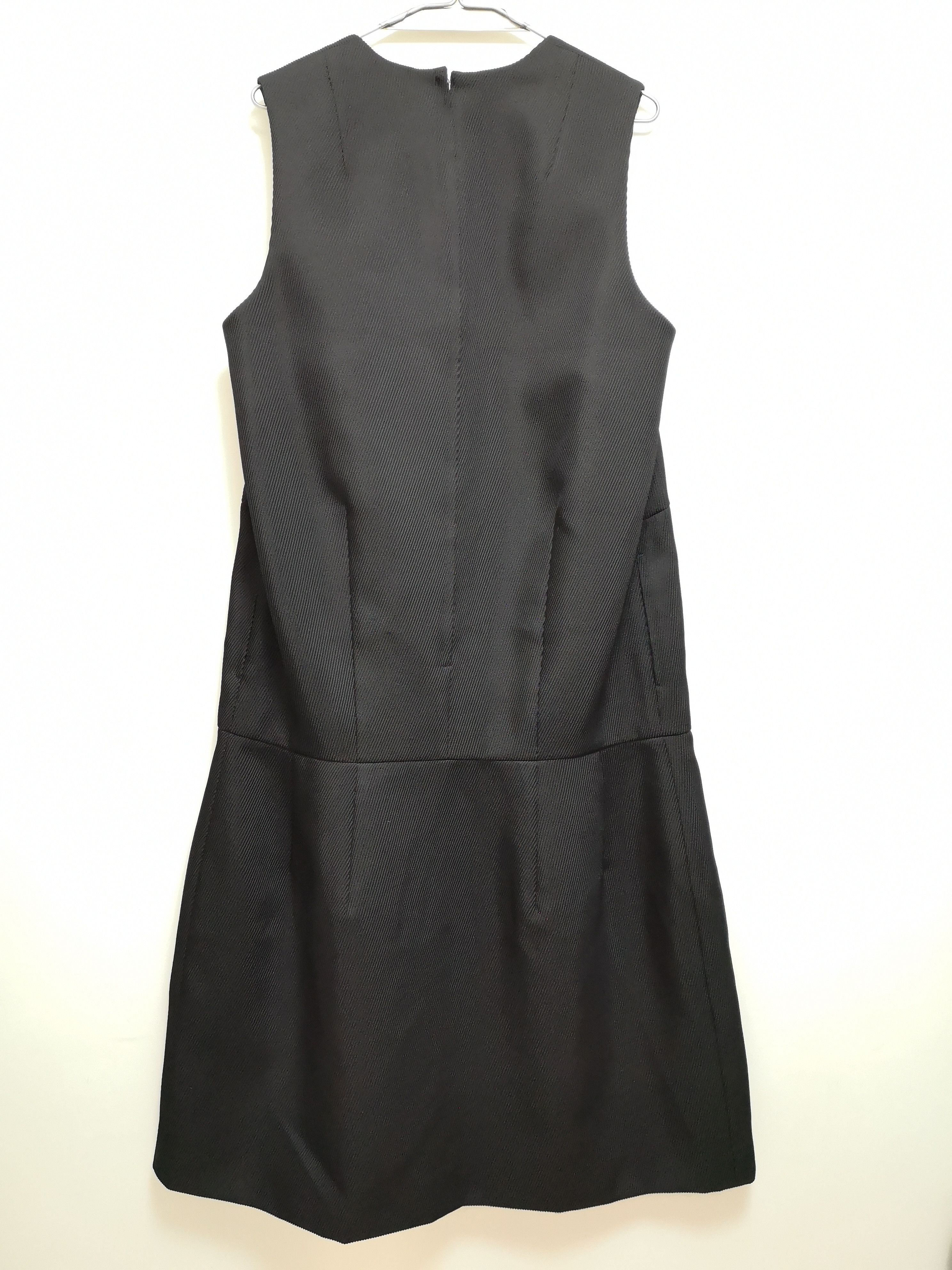 Comme des Garcons Ottoman Stripe Textured Polyester Drop Waist Midi Dress Size M / US 6-8 / IT 42-44 - 2 Thumbnail