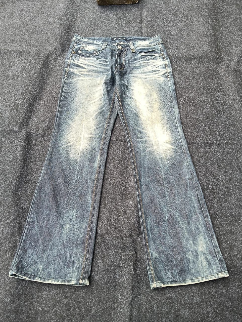Jean CLRIDE.N Flare Jeans–Rare Korean Y2K Streetwear Denim Size US 31 - 2 Thumbnail
