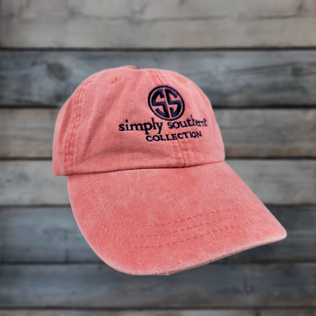 Vintage VINTAGE Simply Southern Collection Hat Peach Solid Distressed Cap Adjustable Womens Baseball Cap Adjustble Peach Ladies Canvas Logo Belt? Size ONE SIZE - 1 Thumbnail