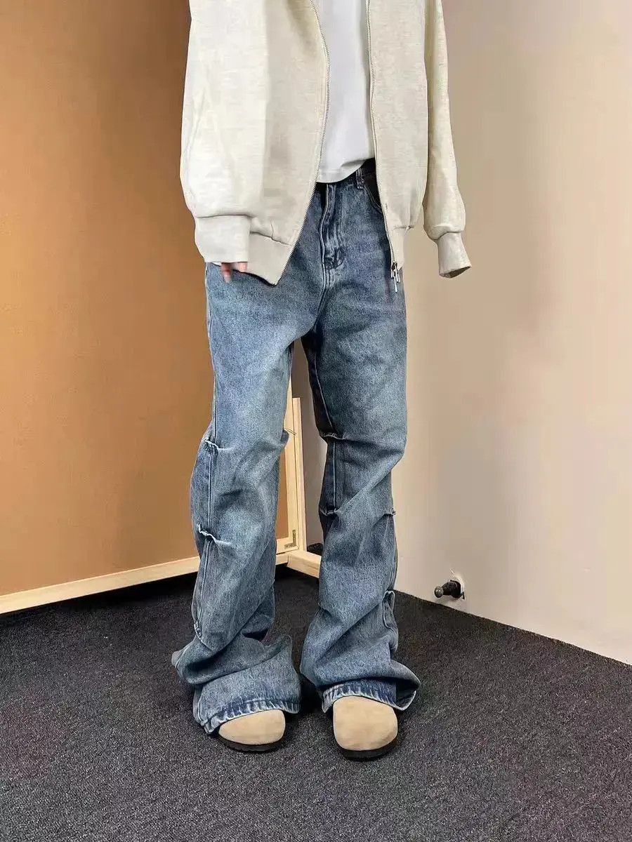 Japanese Brand Vintage Y2K frayed baggy micro flare jeans Size US 32 / EU 48 - 2 Thumbnail