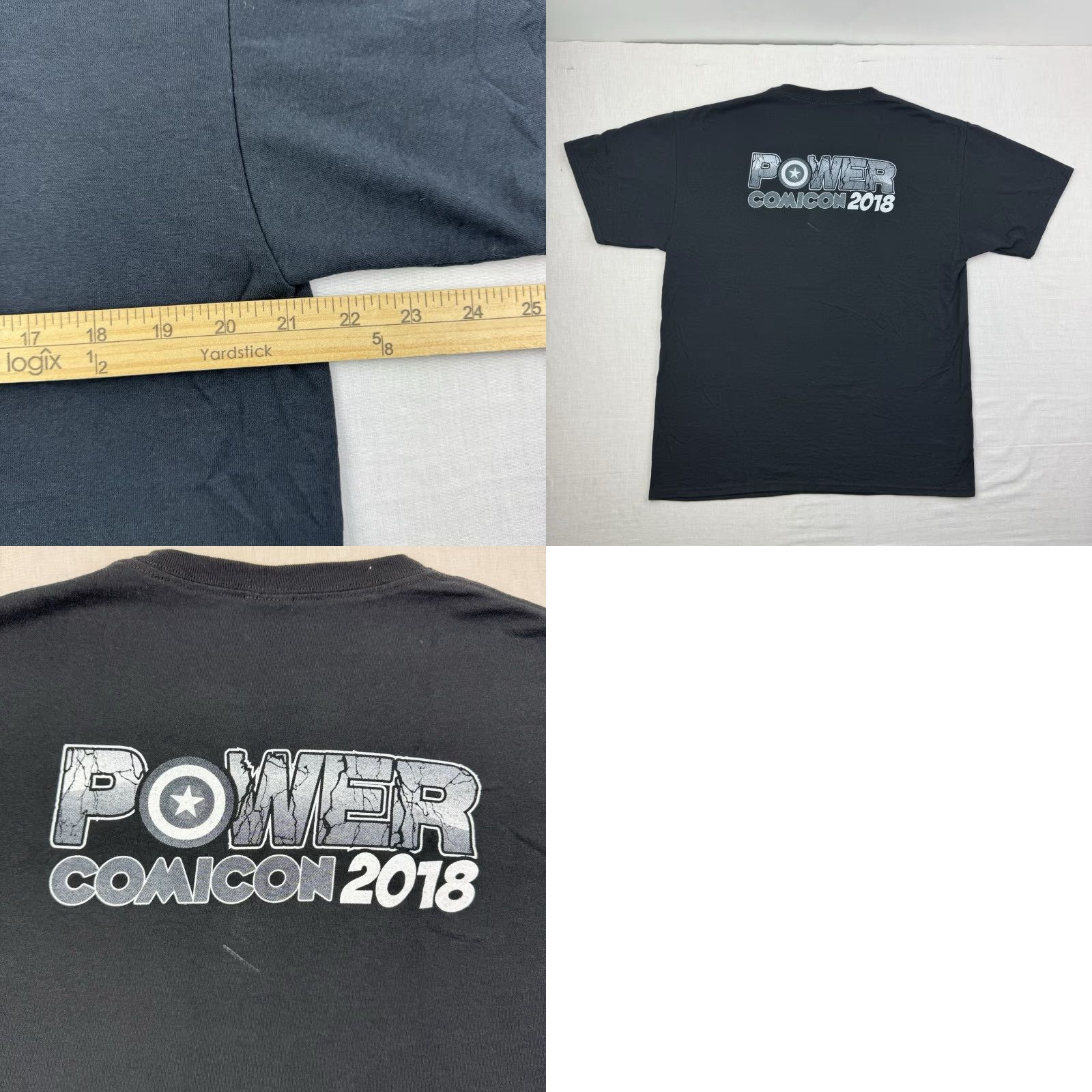 Vintage Power Comicon 2018 T Shirt Adult Large Black Avengers Hulk Captain America Men's Union? Size US L / EU 52-54 / 3 - 8 Thumbnail