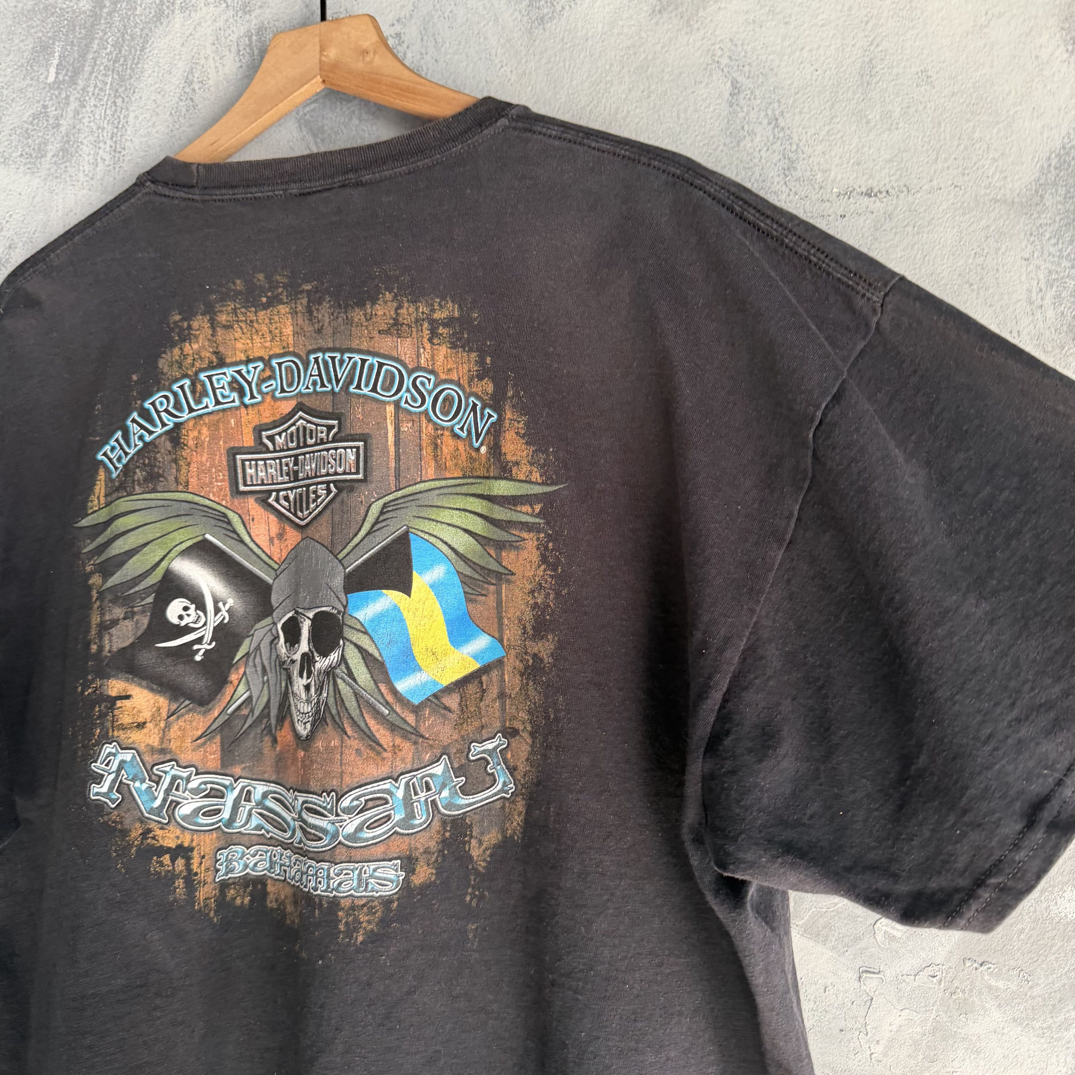 Harley Davidson Vintage Harley Davidson T Shirt Mens 2XL Black Nassau Riders Size US XXL / EU 58 / 5 - 6 Thumbnail