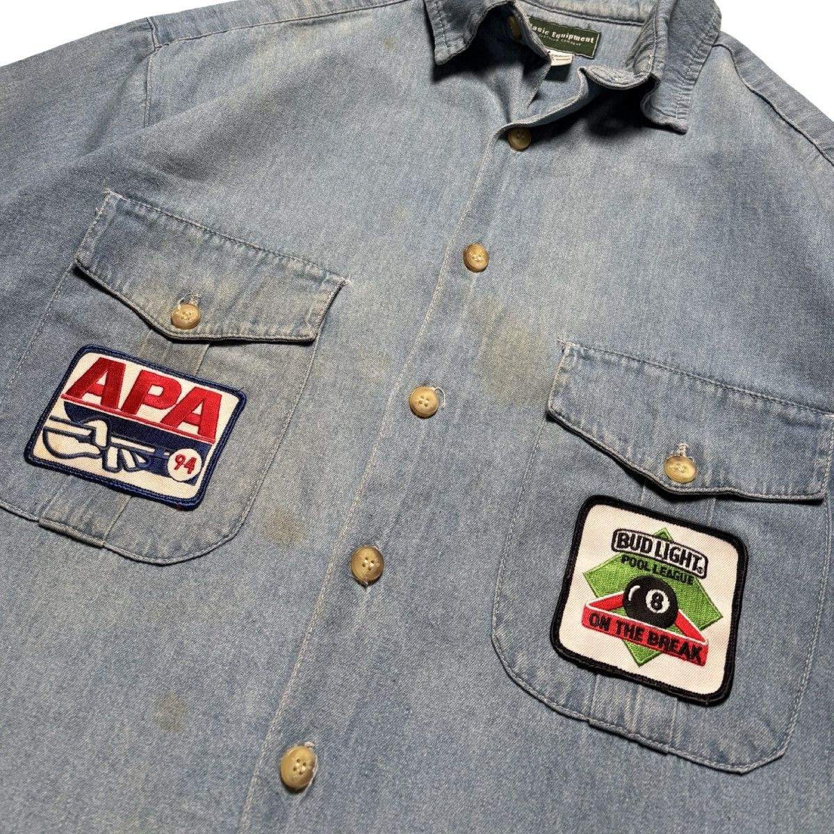 Other Vintage Equipment Denim Shirt Bud Light Pool League APA M Size US M / EU 48-50 / 2 - 2 Thumbnail