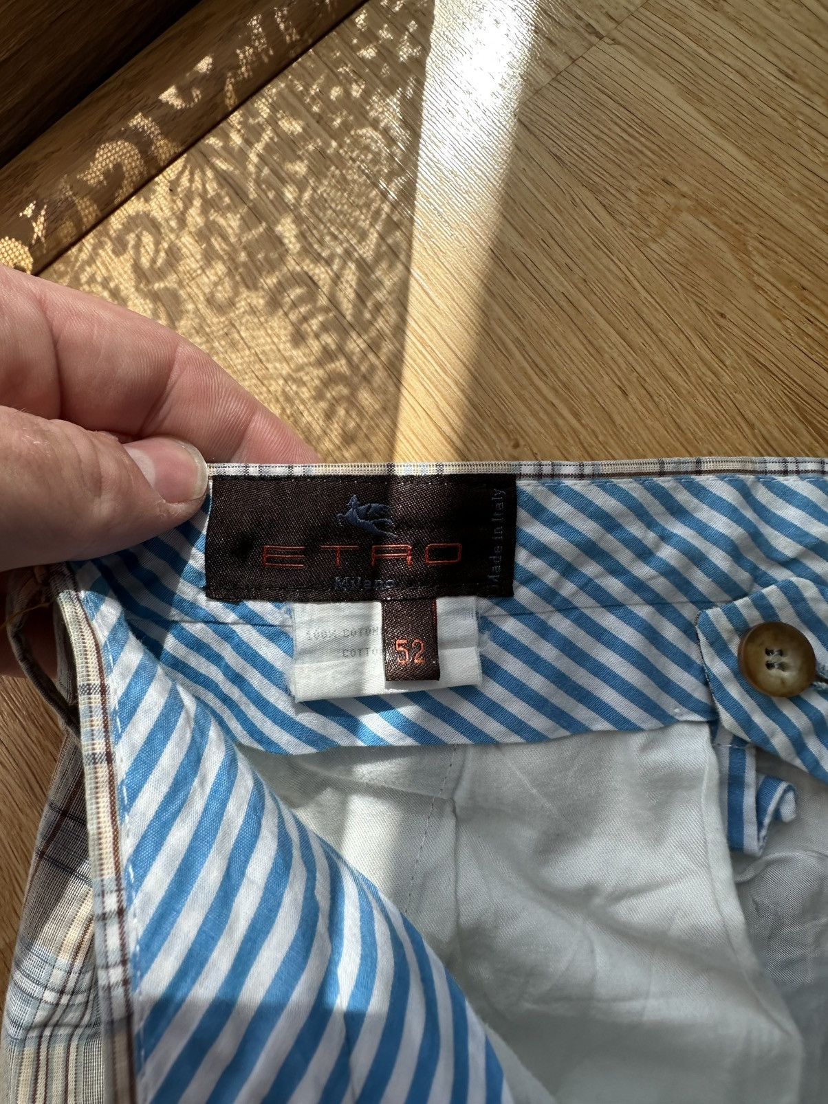 Etro × Vintage ETRO Plaid Gray Blue Wool Blend Dress Pants Made In Italy Size US 42 / EU 58 - 7 Thumbnail