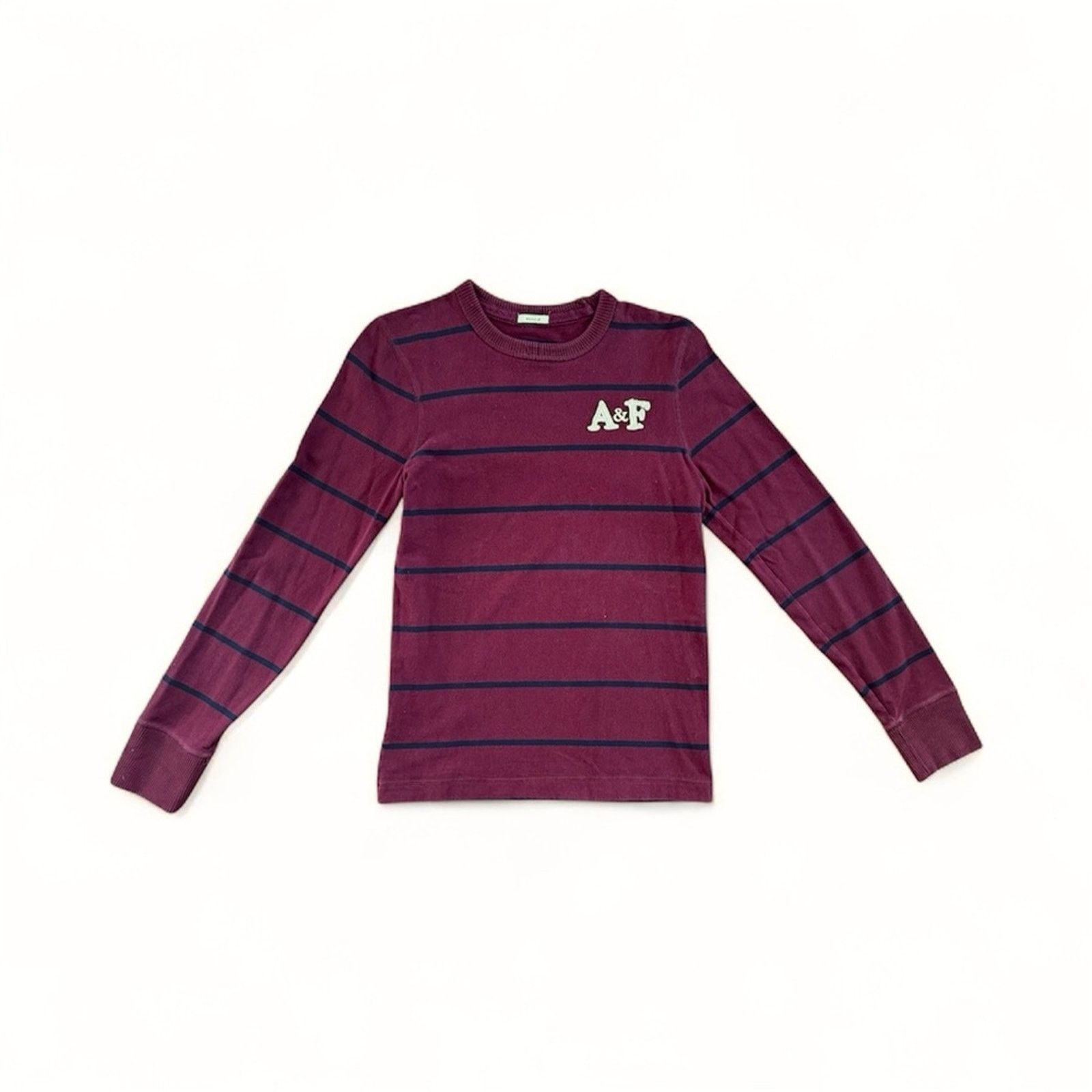 Abercrombie & Fitch Abercrombie & Fitch Burgundy Striped Long Sleeve Tee Size US M / EU 48-50 / 2 - 1 Thumbnail