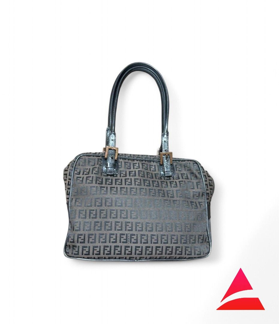Fendi Fendi - Shoulder Bag Zucchino Pattern Black Brown Handbag Size ONE SIZE - 1 Thumbnail