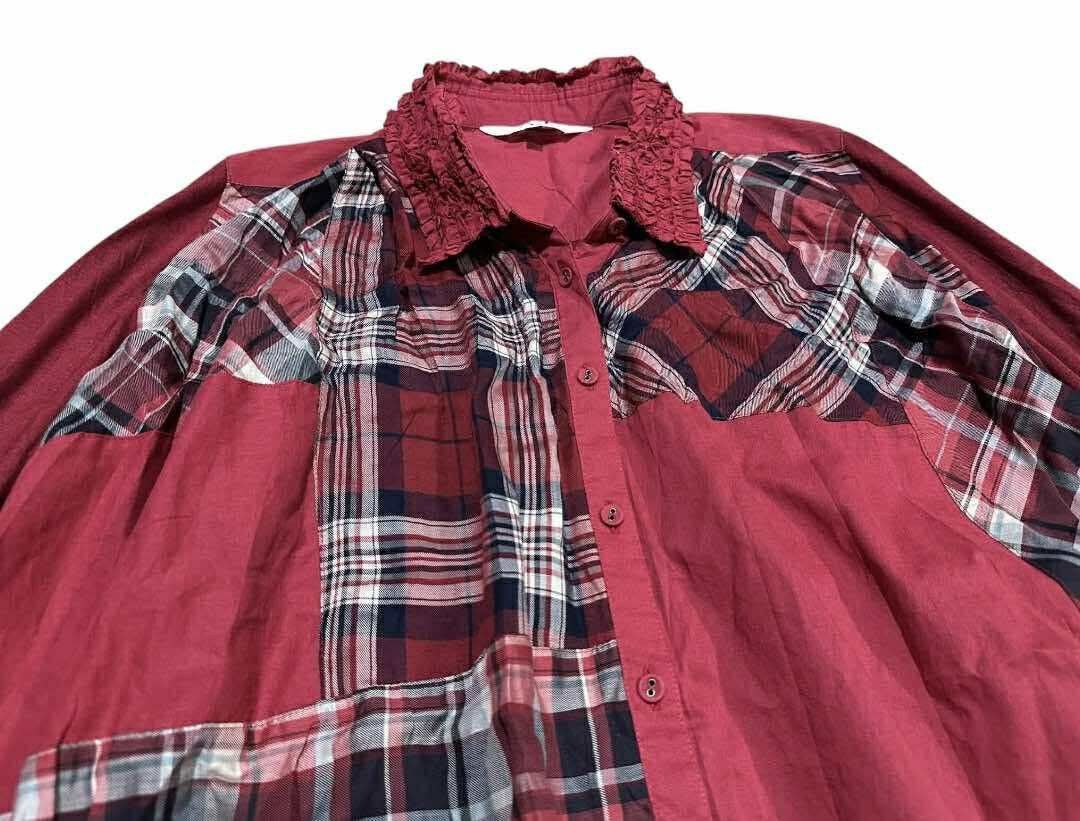 Yohji Yamamoto 🔥Rare Atsuro Tayama Asymmetric Check Patchwork Draped Shirt Size US L / EU 52-54 / 3 - 3 Thumbnail