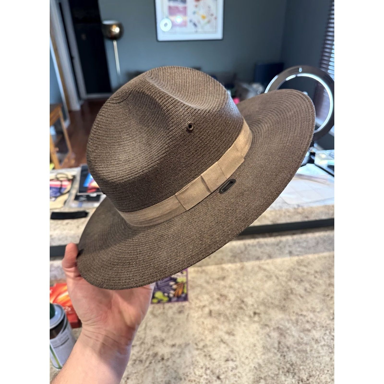 Vintage VINTAGE Stratton Campaign Hat USA Brown Straw Police Trooper 7 Mens Hat Size ONE SIZE - 2 Thumbnail