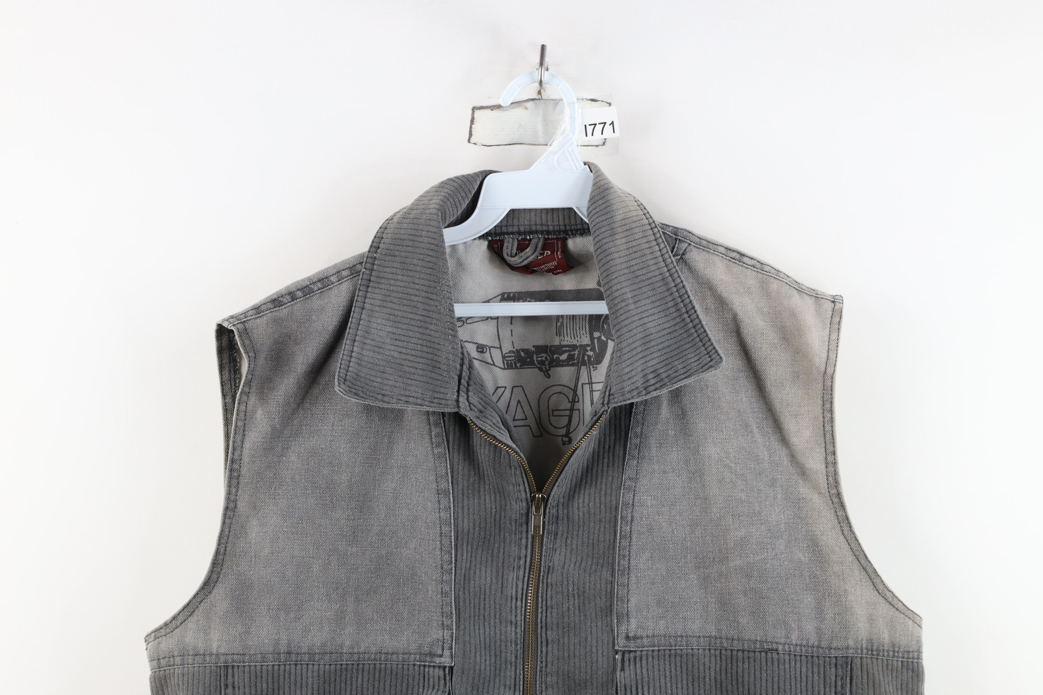 Vintage Vintage 90s Streetwear Canvas Corduroy Full Zip Vest Jacket Size US L / EU 52-54 / 3 - 2 Thumbnail