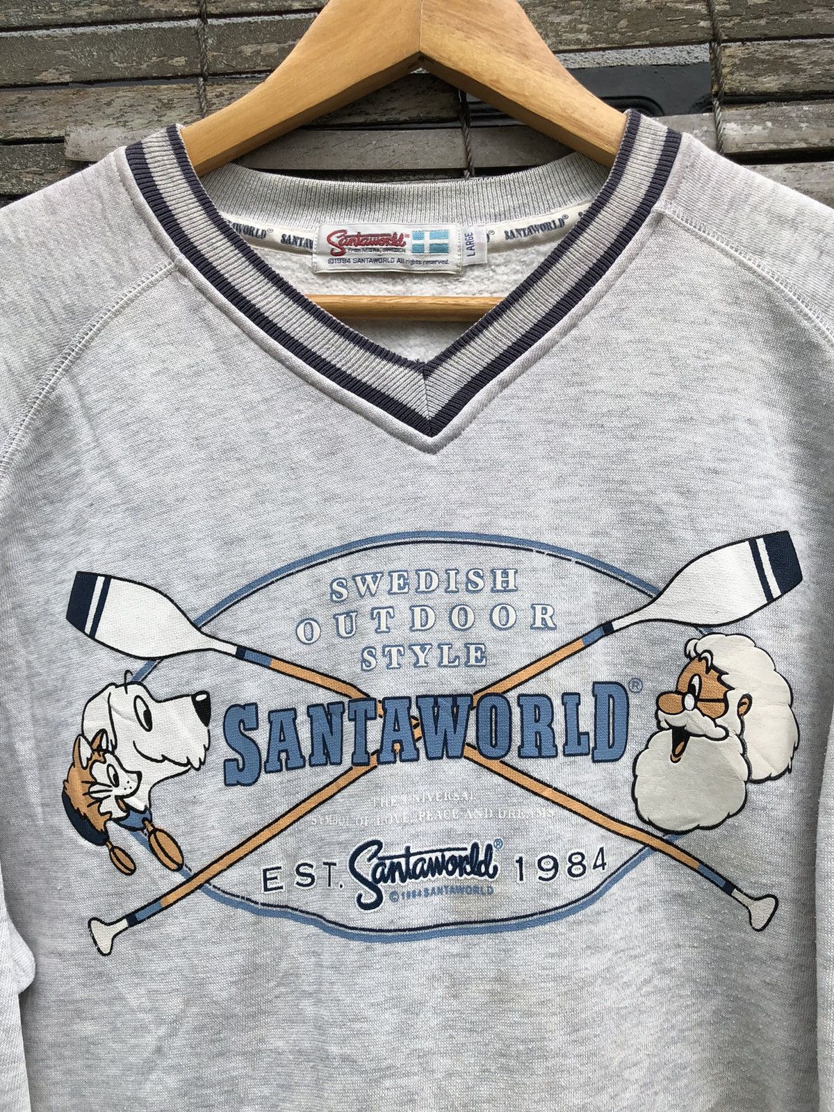 Vintage Vtg 80s Santaworld Swedish Outdoor Style Crewneck Sweatshirt Size US L / EU 52-54 / 3 - 4 Thumbnail