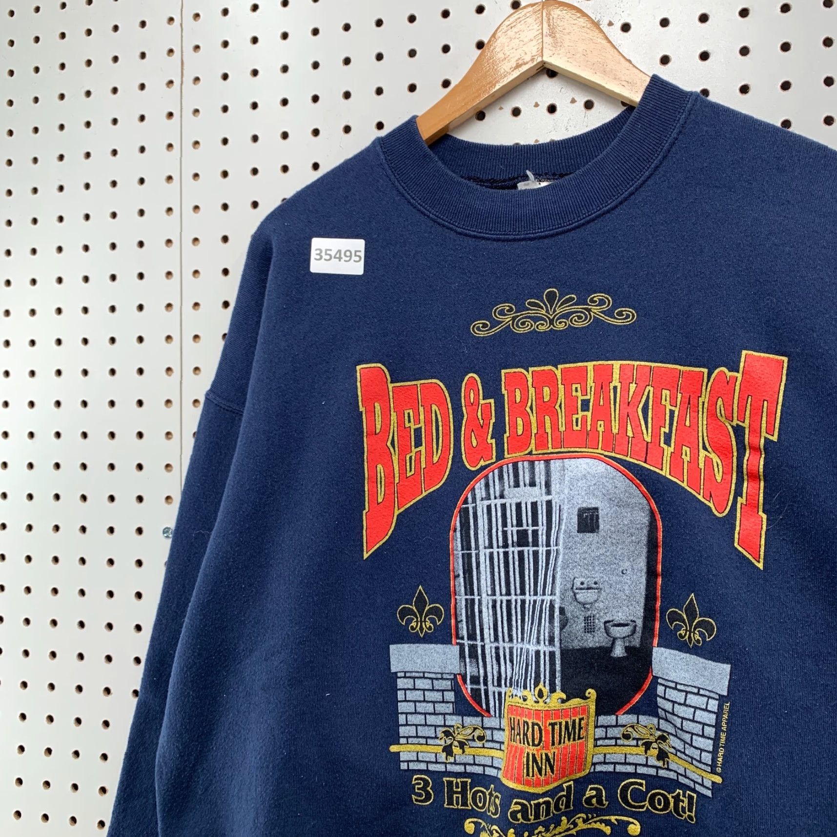 Fruit Of The Loom VINTAGE Hard Time INN Sweatshirt Mens XL Blue Crewneck 90s Prison USA Fruit of the Loom Sweatshirt Mens XL Blue 90s Size US XL / EU 56 / 4 - 7 Thumbnail