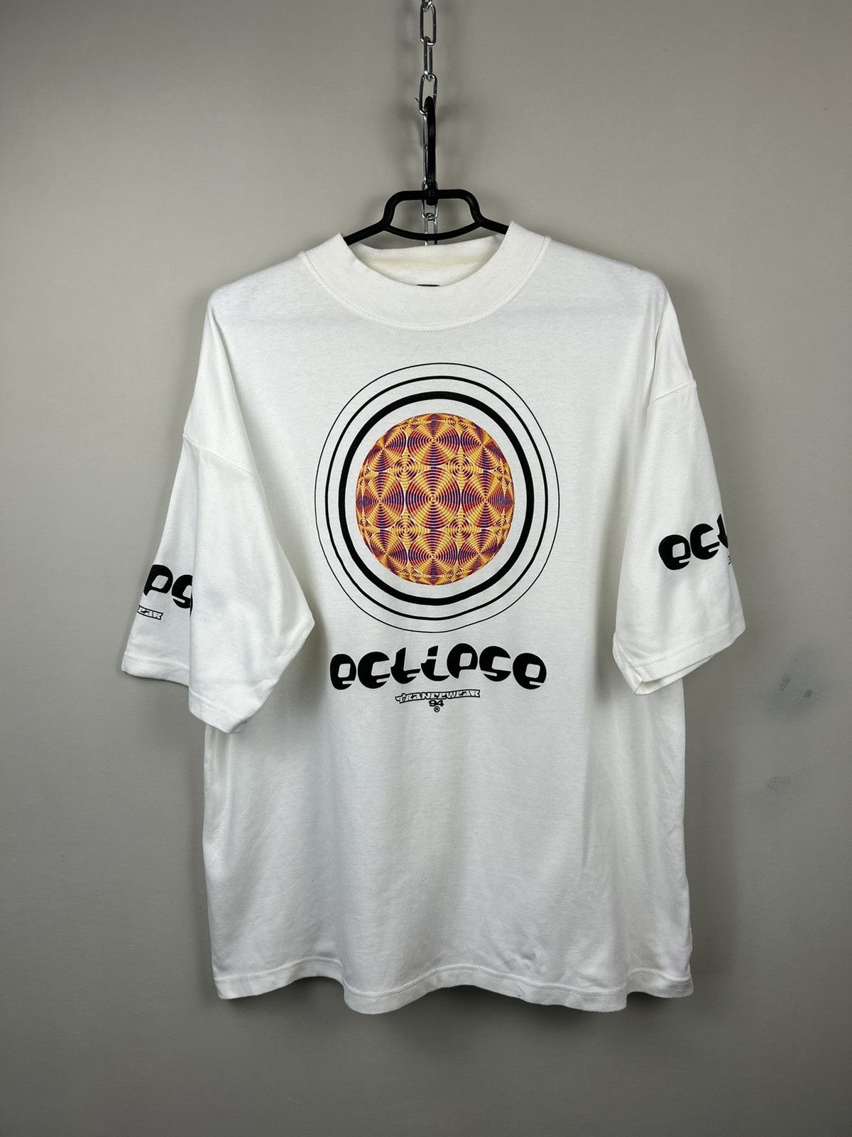 Vintage Vintage 90s Eclipse France Wear 1994 T shirt Gazebo Blue Size US XL / EU 56 / 4 - 1 Thumbnail