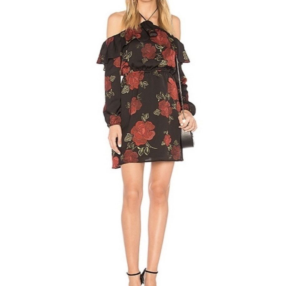 Other Cupcakes & Cashmere Red and Black Floral Halter Dress Size M Size M / US 6-8 / IT 42-44 - 1 Thumbnail