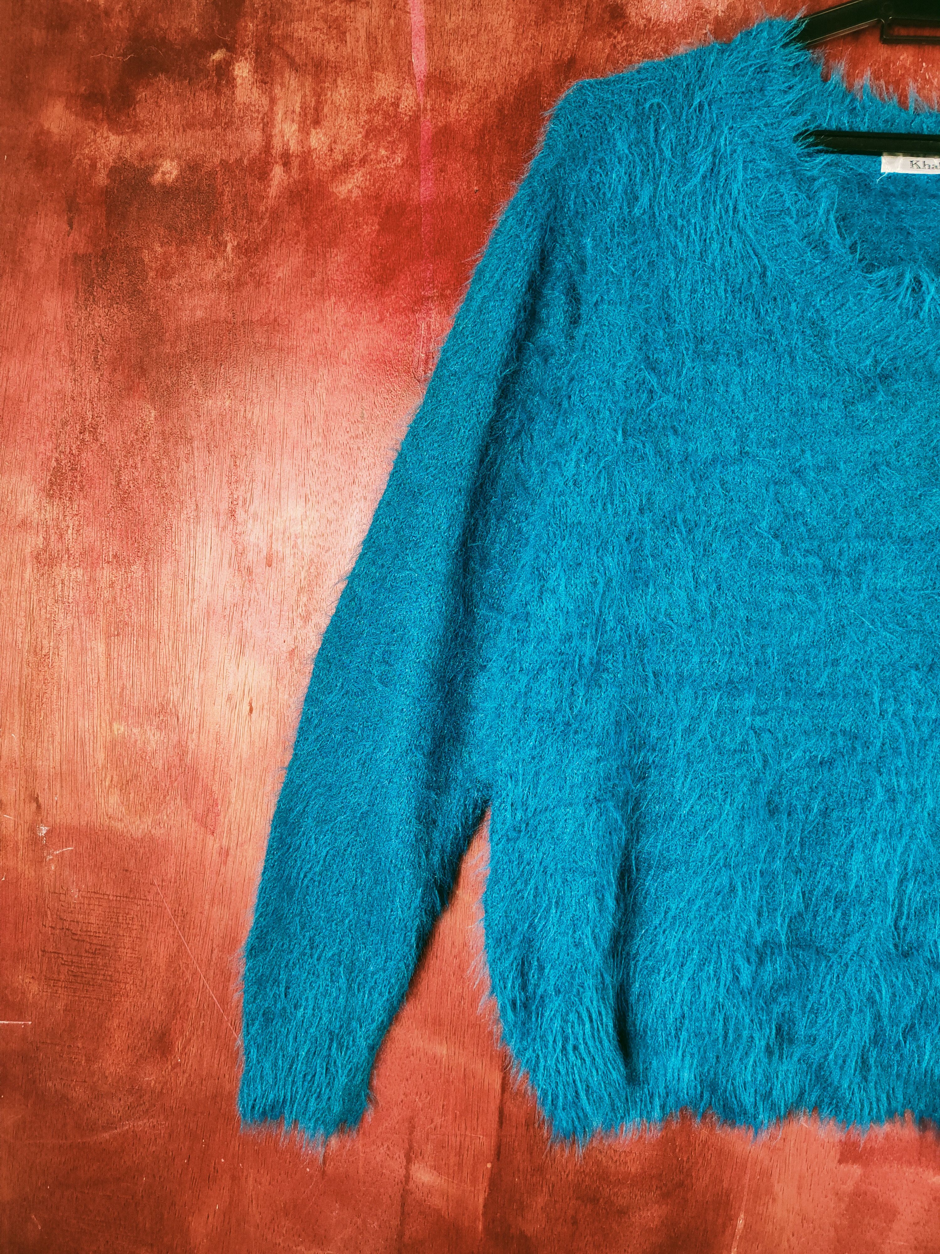 Japanese Brand × Vintage Hot Stuff 🔥 Khalita Turquoise Fur Mohair Knitwear Size L / US 10 / IT 46 - 3 Thumbnail