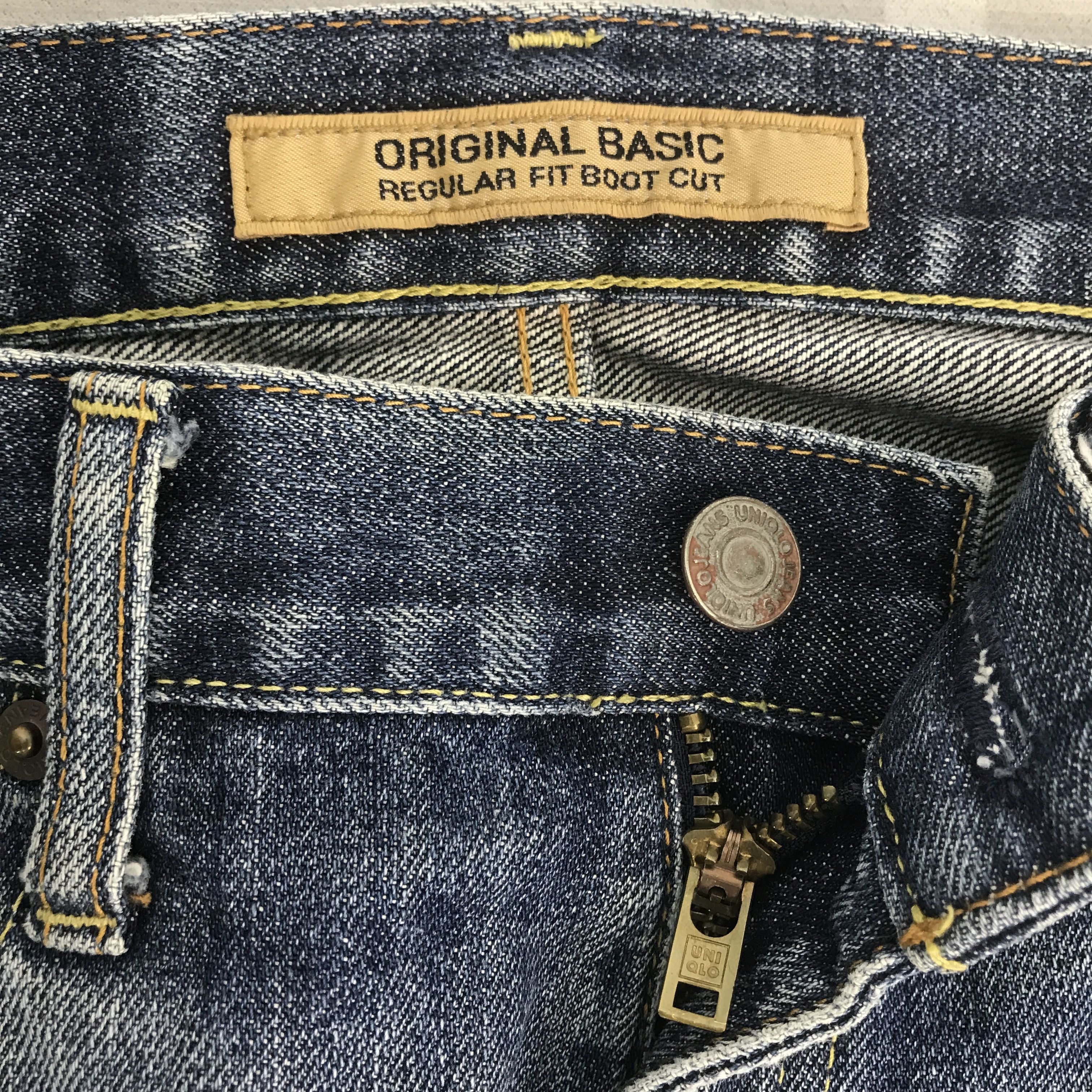 Japanese Brand Flare Japan Uniqlo Distressed Bootcut Denim K54B7 Size US 31 - 12 Thumbnail