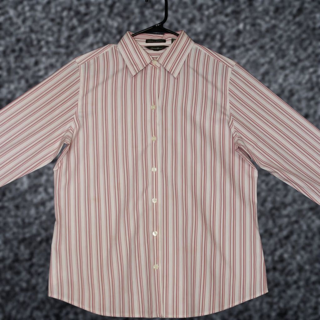 Eddie Bauer Eddie Bauer Womens Button-Up Shirt Stripe Wrinkle Resistant Non-Iron White Size M Casual Workwear Womens Mens? Size M / US 6-8 / IT 42-44 - 1 Thumbnail