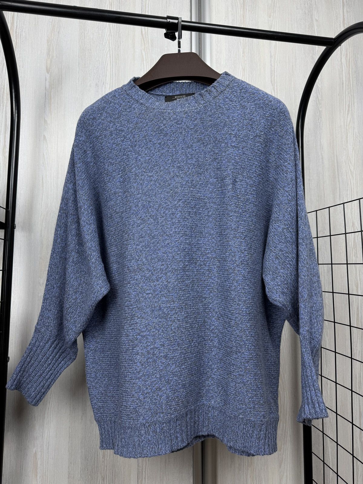Max Mara Weekend Max Mara blue oversized knitted sweater avant garde Size S / US 4 / IT 40 - 2 Thumbnail