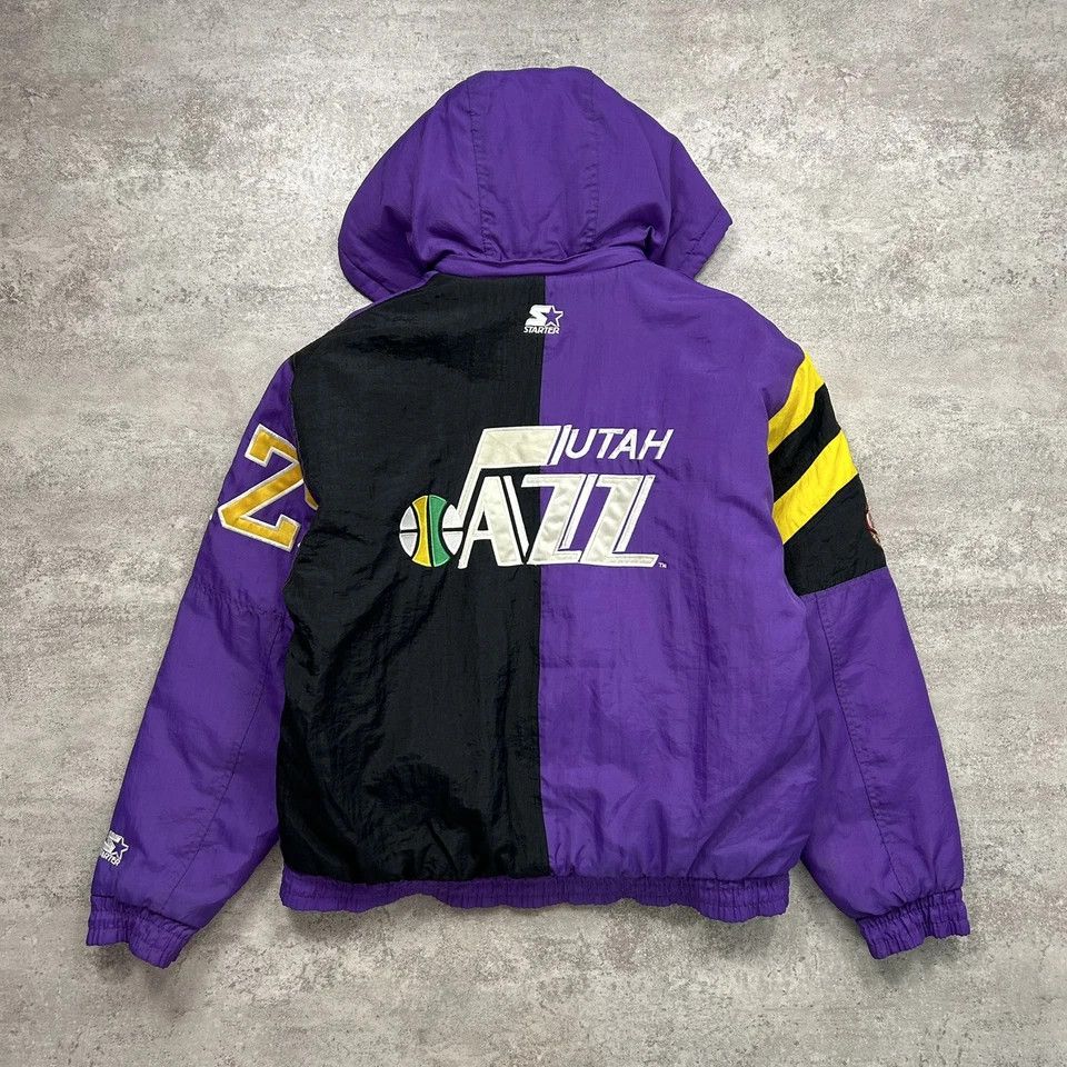 NBA × Starter × Vintage VTG 90s UTAH JAZZ STARTER PUFFER JACKET HOODIE MEN SIZE M Size US M / EU 48-50 / 2 - 1 Thumbnail