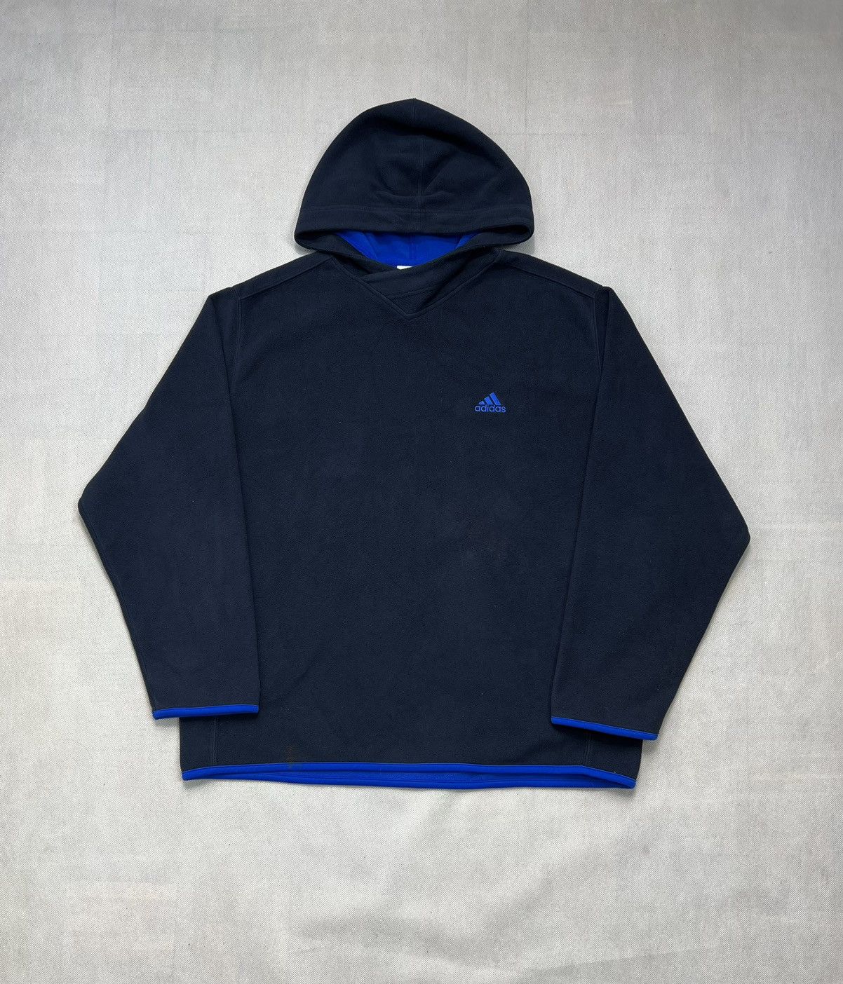 Adidas × Vintage Baggy Fleece Hoodie Adidas vintage 90’s navy Size US L / EU 52-54 / 3 - 1 Thumbnail