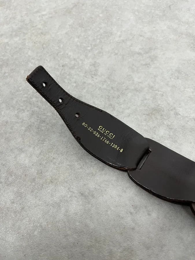Gucci AW2002 Gucci Brown Leather Belt by Tom Ford Size ONE SIZE - 8 Thumbnail