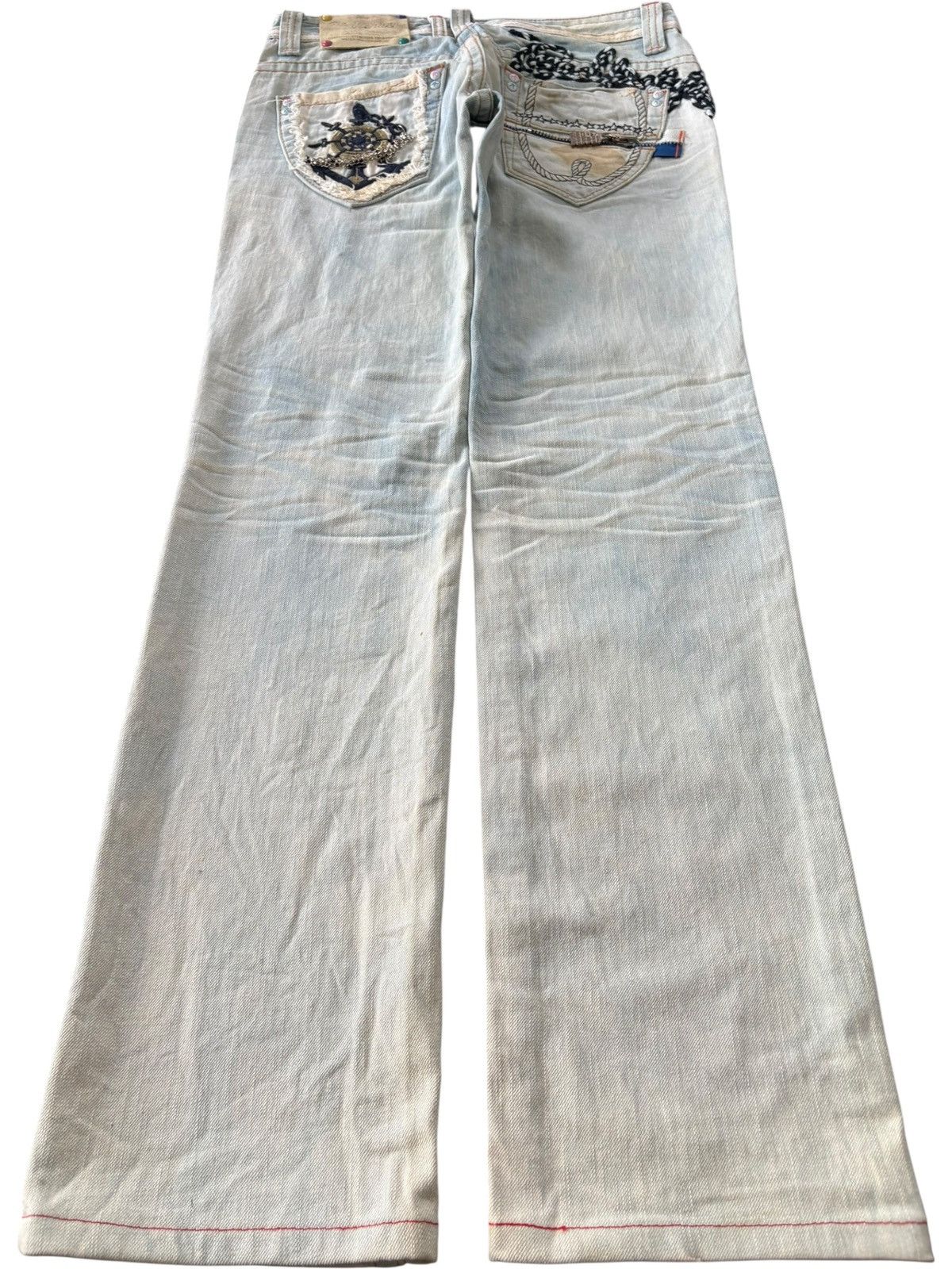 Hysteric Glamour Vintage Red Pepper Bleached Distressed Loose Jeans Size 30" / US 8 / IT 44 - 2 Thumbnail