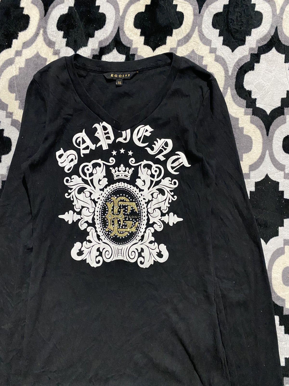 If Six Was Nine × Japanese Brand × Le Grande Bleu (L.G.B.) Egoist gothic glitter longsleeve tshirt Size US M / EU 48-50 / 2 - 2 Thumbnail
