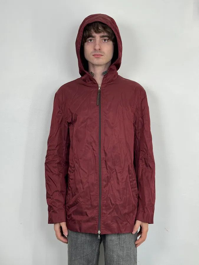 Prada 2000s Prada Red Burgundy Tech Zip-up Windbreaker Jacket Size US L / EU 52-54 / 3 - 2 Thumbnail