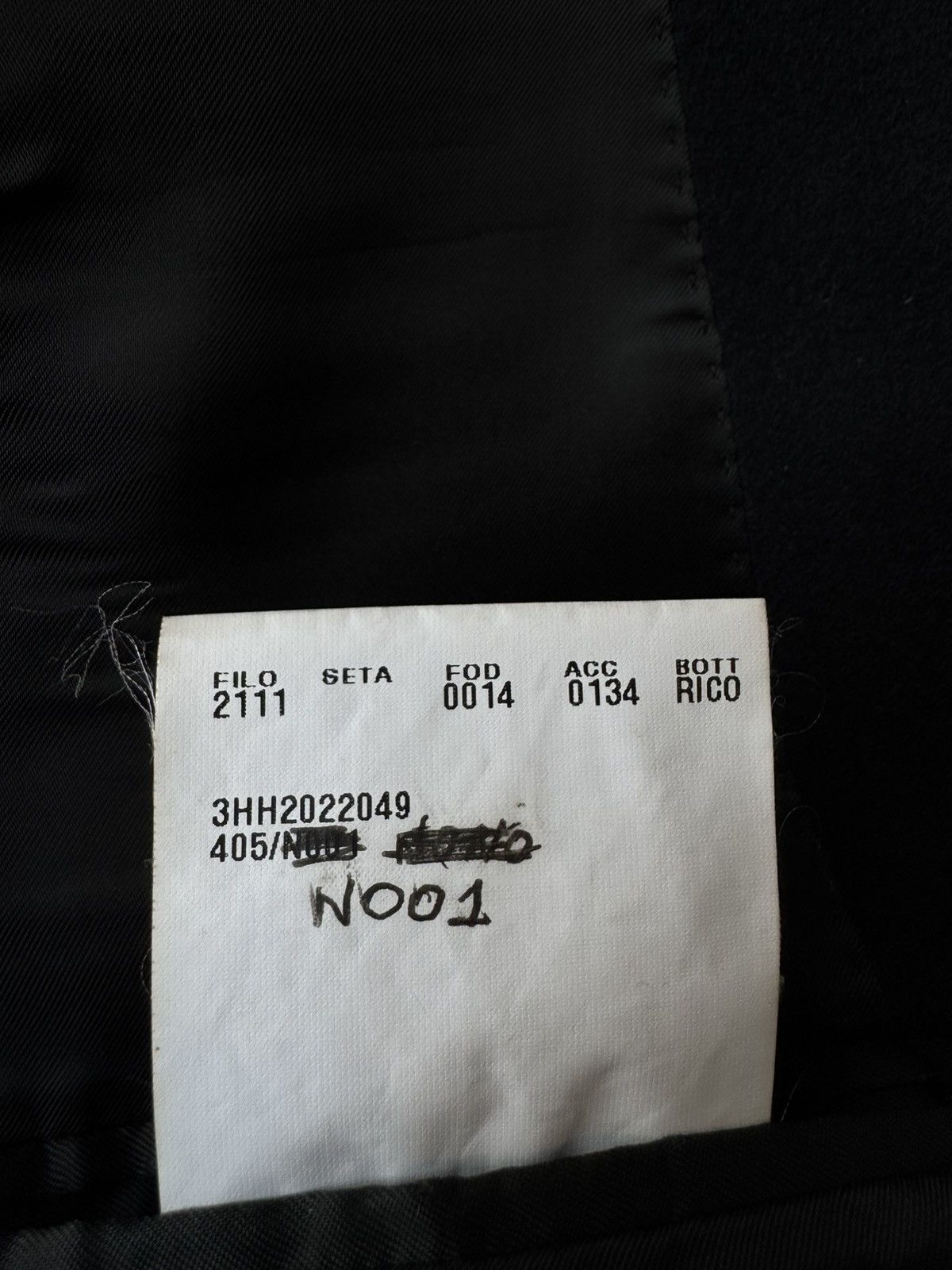 Dior × Hedi Slimane Dior Homme AW03 Nylon Collar Boiled Wool Blazer Size 46S - 9 Thumbnail