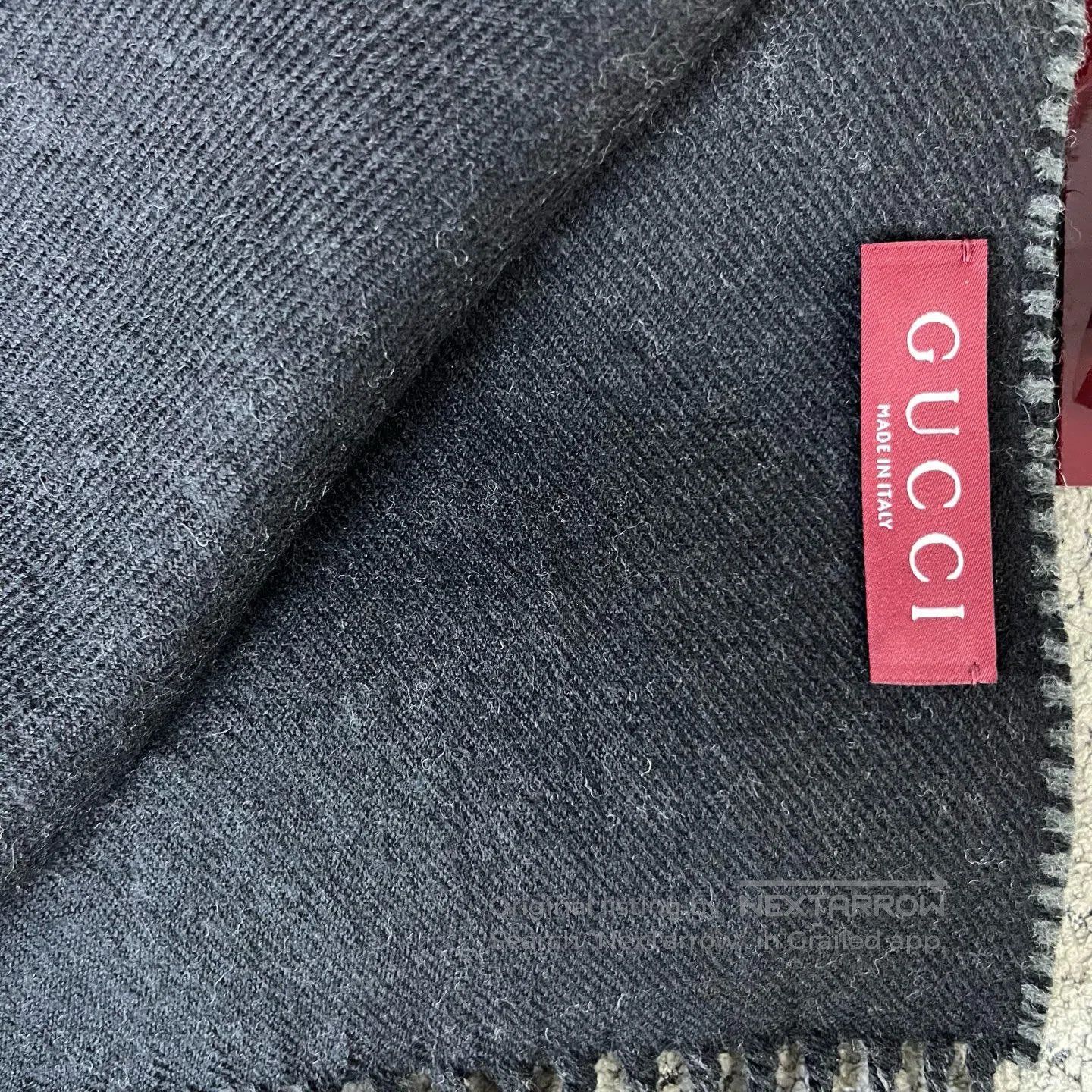 Gucci Guicci Flossed-edged woolen scarf with rolled edges| Size ONE SIZE - 4 Thumbnail