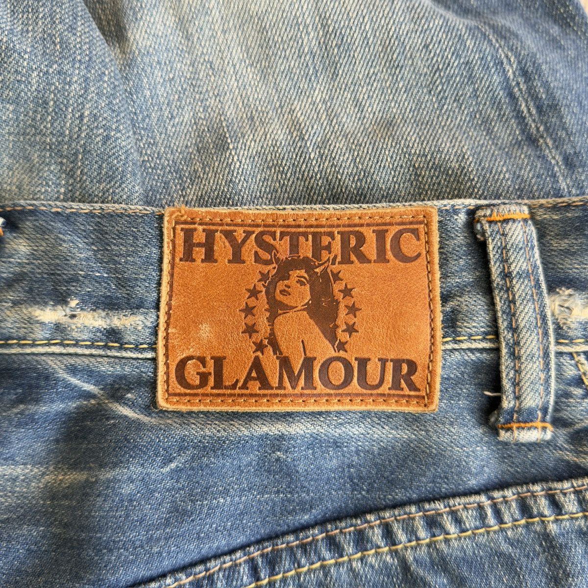 Hysteric Glamour 2000s Washed Light Blue Studded Distressed Flare Denim Jeans Size US 31 - 10 Thumbnail