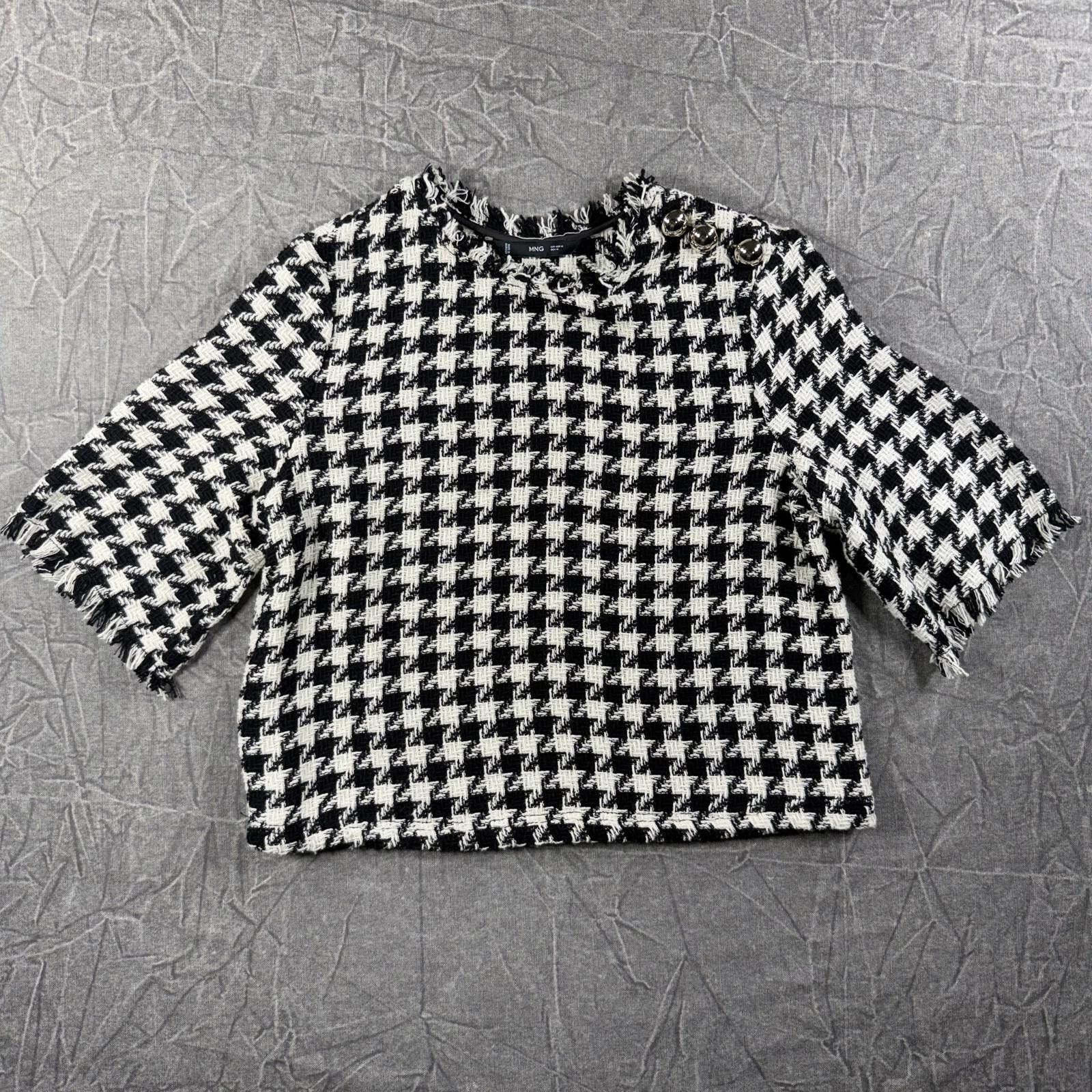 Other Mango Shirt Women's M Black White Tweed Size M / US 6-8 / IT 42-44 - 1 Thumbnail