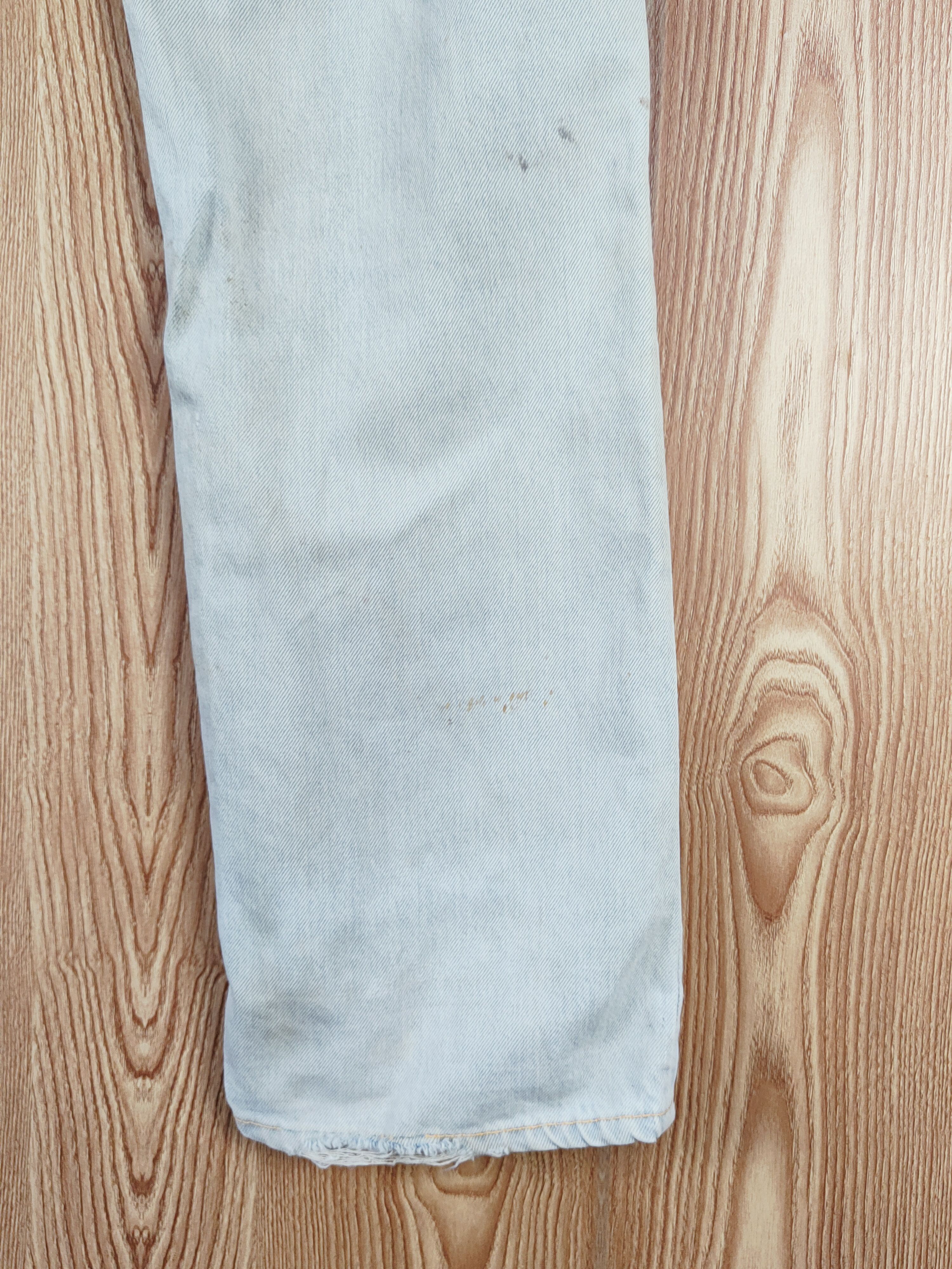 Japanese Brand Wrangler Blue Faded Distressed Ripped Jeans #W542 Size US 32 / EU 48 - 13 Thumbnail