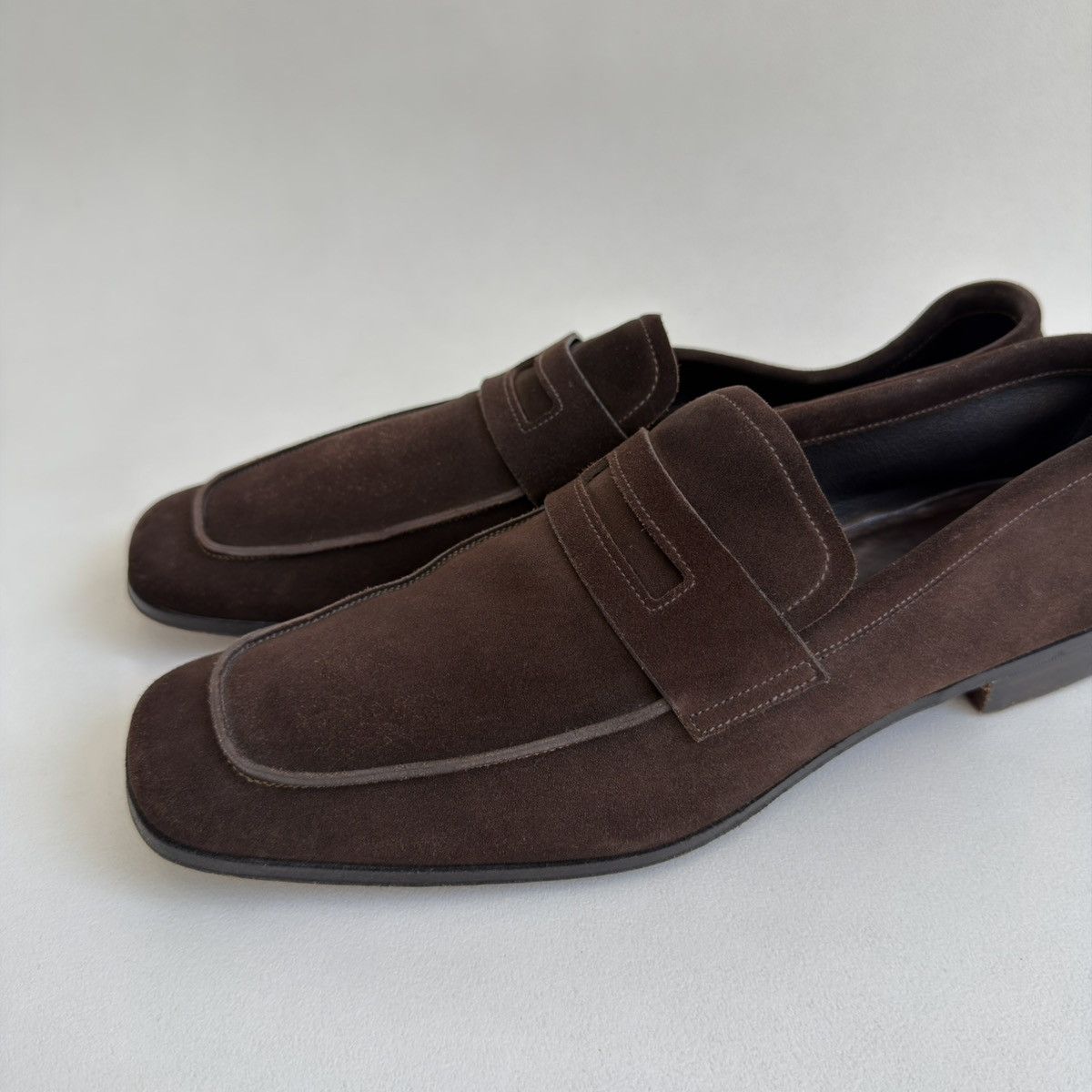 Prada Brown Suede ‘Square Toe’ Loafers Size US 8.5 / EU 41-42 - 8 Thumbnail